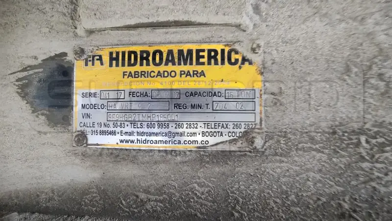 DOLIS VOLCO HIDROAMERICA HA VTR 9-2  MOD. 2017, PLACA: S55201 Ubic.: MOCOA, PUTUMAYO — imagen 3 de 8