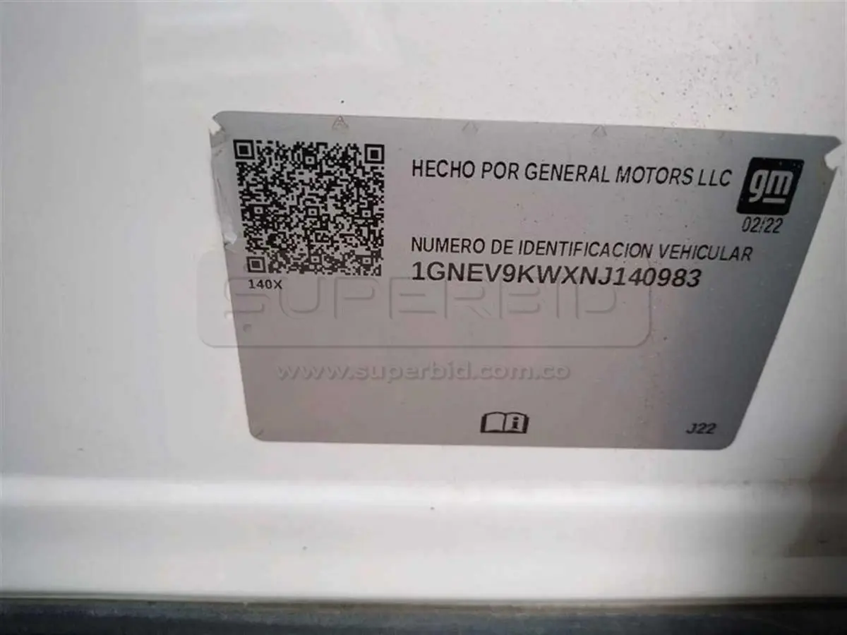 CHEVROLET TRAVERSE [2] LT 4X4 TP 3564 CC MOD. 2022, PLACA: LPO160 Ubic.: PEREIRA, RISARALDA — imagen 6 de 6