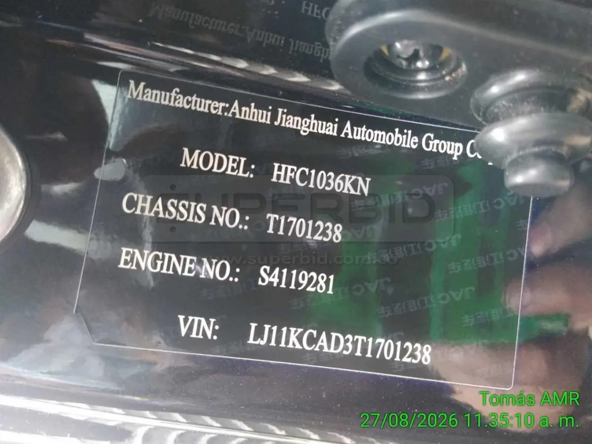 JAC HFC1036KN JHR LARGO TD 4X2 EURO VI MT 2183 CC MOD. 2026, PLACA: QJY687 Ubic.: MOSQUERA, CUNDINAMARCA — imagen 6 de 7
